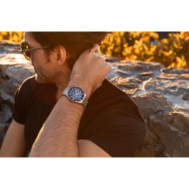 BULOVA RELOJ CRONÓGRAFO PARA HOMBRE MARINE STAR DE ACERO INOXIDABLE CON CUARZO | PLATA/AZUL - 4