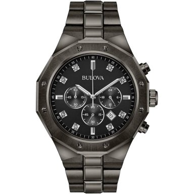 BULOVA RELOJ CLÁSICO HOMBRE CRONÓGRAFO 6 AGUJAS DIAMANTES CALENDARIO LUMINOSO | CARBÓN