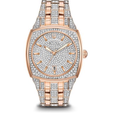BULOVA RELOJ CRYSTAL PHANTOM HOMBRE CUARZO 3 AGUJAS FECHA | PLATA/ORO ROSA - 1