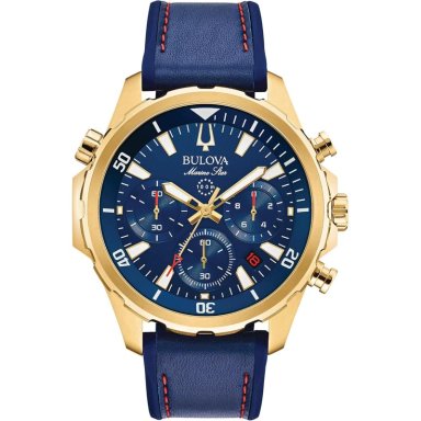 BULOVA RELOJ MARINE STAR HOMBRE CRONÓGRAFO 6 AGUJAS ACERO INOXIDABLE | AZUL/ORO