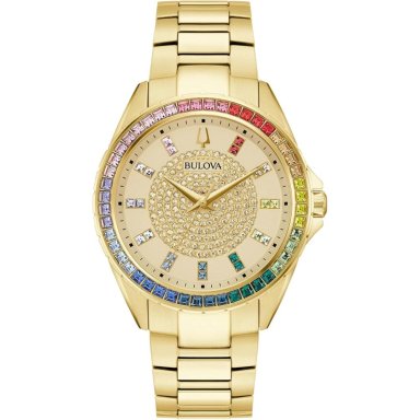 BULOVA RELOJ CRYSTAL PHANTOM DE HOMBRE 3 AGUJAS DE CUARZO BISEL PAVÉ | ORO - 1
