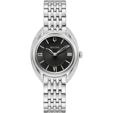 BULOVA RELOJ CLÁSICO MUJER CUARZO 2 AGUJAS DIAMANTES ACERO | PLATA