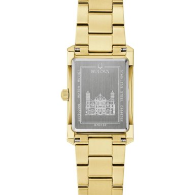 BULOVA RELOJ NUESTRA SEÑORA DE GUADALUPE DE MUJER 3 AGUJAS DE CUARZO DIAMANTES | ORO/NEGRO - 3