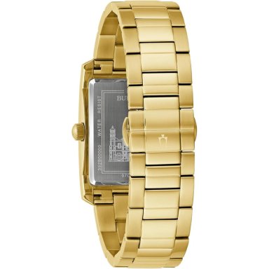 BULOVA RELOJ NUESTRA SEÑORA DE GUADALUPE DE MUJER 3 AGUJAS DE CUARZO DIAMANTES | ORO/NEGRO - 4