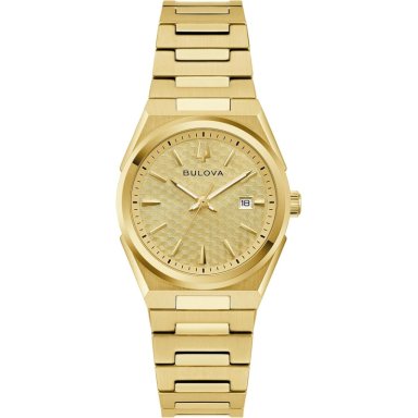BULOVA RELOJ CLÁSICO MUJER CUARZO 3 AGUJAS CALENDARIO FECHA BRAZALETE ACERO | ORO