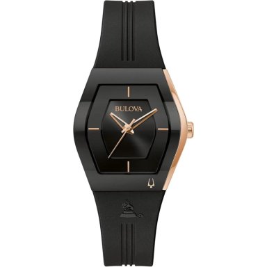 BULOVA RELOJ LATIN GRAMMY GEMINI MUJER CUARZO ACERO CORREA SILICONA CRISTAL | NEGRO