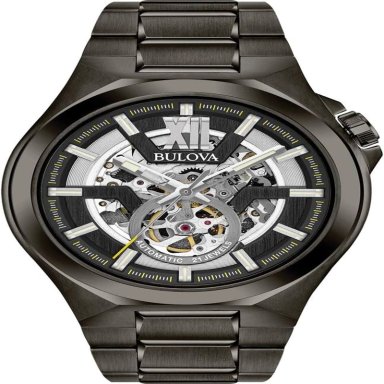 BULOVA RELOJ CLÁSICO AUTOMÁTICO APERTURA ABIERTA PARA HOMBRE | CARBÓN