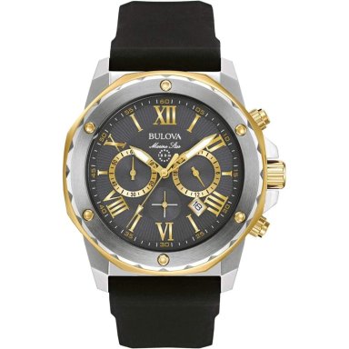 BULOVA RELOJ MARINE STAR CRONÓGRAFO CUARZO HOMBRE 6 AGUJAS Y SILICONA | NEGRO