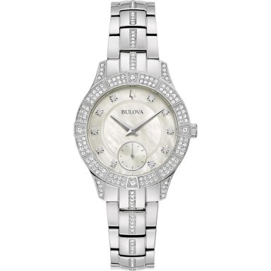 BULOVA RELOJ CRYSTAL PHANTOM MUJER CUARZO 3 AGUJAS SEGUNDERO PEQUEÑO NÁCAR | PLATEADO