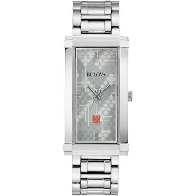 BULOVA RELOJ FRANK LLOYD WRIGHT MUJER CUARZO 3 AGUJAS ESFERA RECTANGULAR | PLATA