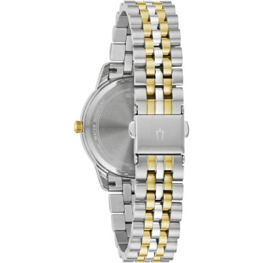 BULOVA RELOJ CLÁSICO MUJER CUARZO DIAMANTES ACERO 3 AGUJAS CALENDARIO FECHA | ORO/PLATA - 3