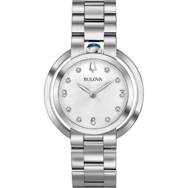 BULOVA RELOJ RUBAIYAT MUJER ACERO INOXIDABLE CON ESFERA DE DIAMANTES | PLATA