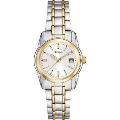 BULOVA RELOJ CLÁSICO PARA MUJER DE ACERO INOXIDABLE CON CUARZO Y CALENDARIO | ORO/PLATA