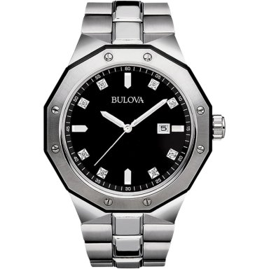BULOVA RELOJ CLÁSICO PARA HOMBRE DE ACERO INOXIDABLE CON CUARZO Y DIAMANTES | PLATA