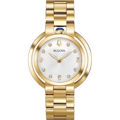 BULOVA RELOJ RUBAIYAT MUJER ACERO INOXIDABLE CON ESFERA DE DIAMANTES | DORADO