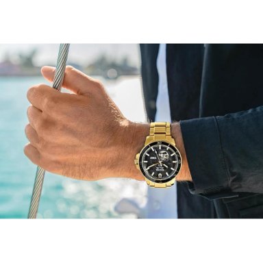 BULOVA RELOJ MARINE STAR HOMBRE SERIE C AUTOMÁTICO 3 AGUJAS BISEL GIRATORIO | ORO/NEGRO - 4