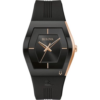 BULOVA RELOJ LATIN GRAMMY GEMINI HOMBRE CUARZO ACERO CORREA SILICONA CRISTAL | NEGRO
