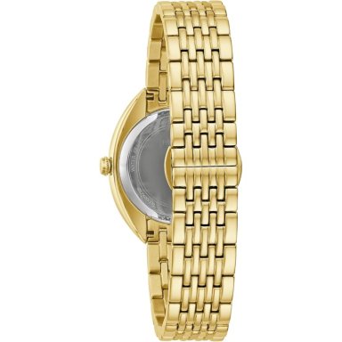 BULOVA RELOJ CLÁSICO DE MUJER CUARZO DOS AGUJAS CON DIAMANTES ACERO INOXIDABLE | ORO - 3