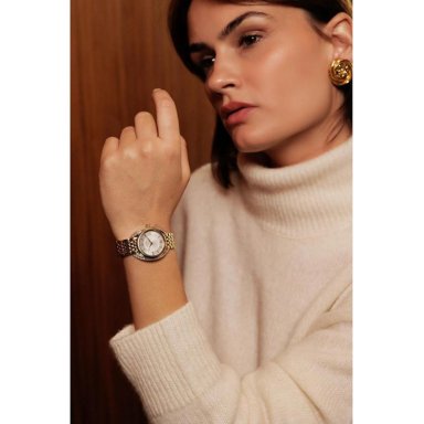 BULOVA RELOJ CLÁSICO DE MUJER CUARZO DOS AGUJAS CON DIAMANTES ACERO INOXIDABLE | ORO - 4