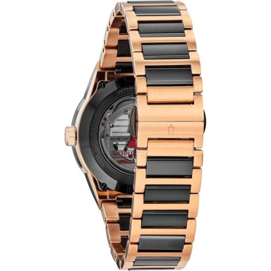 BULOVA RELOJ LATIN GRAMMY MODERN MILLENIA HOMBRE AUTOMÁTICO 3 AGUJAS APERTURA | NEGRO/ORO ROSA - 4