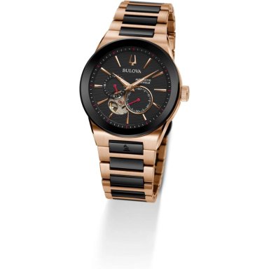 BULOVA RELOJ LATIN GRAMMY MODERN MILLENIA HOMBRE AUTOMÁTICO 3 AGUJAS APERTURA | NEGRO/ORO ROSA - 6