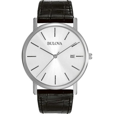 BULOVA RELOJ CLÁSICO PARA HOMBRE CON CUARZO Y CALENDARIO CORREA DE CUERO | NEGRO
