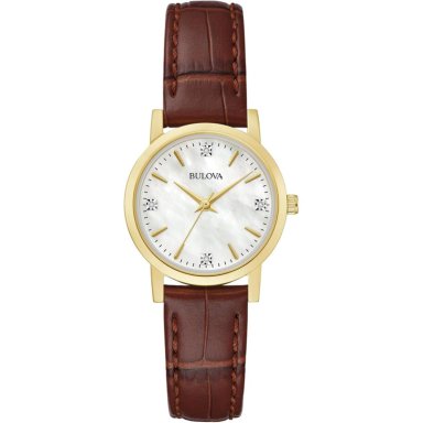 BULOVA RELOJ CLÁSICO DE MUJER DE CUARZO 3 AGUJAS DIAMANTES | MARRÓN - 1