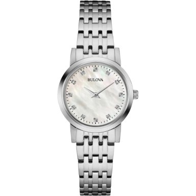 BULOVA RELOJ CLÁSICO PEQUEÑO MUJER CUARZO DOS AGUJAS NÁCAR | PLATEADO