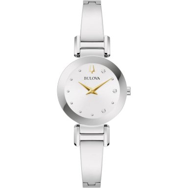 BULOVA RELOJ MARC ANTHONY MUJER BRAZALETE MODERNO CON DIAMANTES ACERO | PLATA