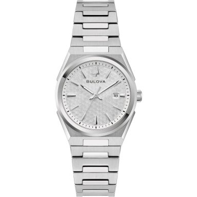 BULOVA RELOJ CLÁSICO MUJER CUARZO 3 AGUJAS CALENDARIO FECHA BRAZALETE ACERO | PLATA