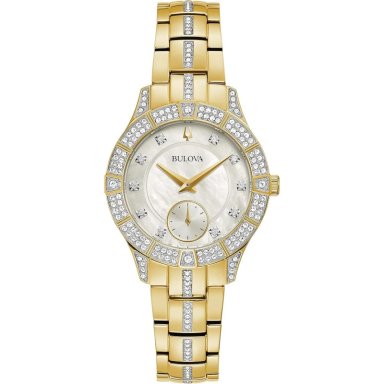 BULOVA RELOJ CRYSTAL PHANTOM MUJER CUARZO 3 AGUJAS SEGUNDERO PEQUEÑO NÁCAR | ORO/PLATA
