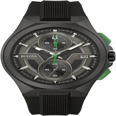 BULOVA RELOJ MAQUINA SPORT HOMBRE CRONÓGRAFO 6 AGUJAS, ACERO SILICONA | NEGRO