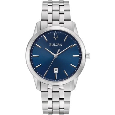 BULOVA RELOJ CLÁSICO SUTTON HOMBRE CUARZO 3 AGUJAS CALENDARIO FECHA | PLATA