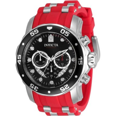 RELOJ INVICTA PRO DIVER PARA HOMBRE ACERO INOXIDABLE MOVIMIENTO DE CUARZO | NEGRO Y ROJO
