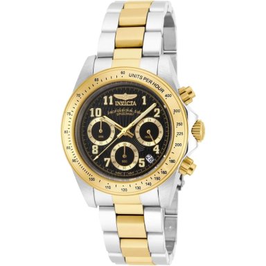 RELOJ INVICTA SPEEDWAY PARA HOMBRE MOVIMIENTO DE CUARZO, 39 MM / 3.9 CM | NEGRO Y ORO