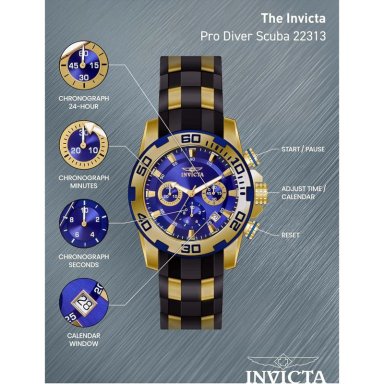 RELOJ INVICTA PRO DIVER PARA HOMBRE PANTALLA ANALÓGICA | DORADO Y NEGRO - 4
