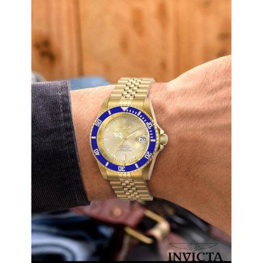 RELOJ INVICTA PRO DIVER PARA HOMBRE ESTILO BUZO CRISTAL MINERAL | ORO Y AZUL - 2