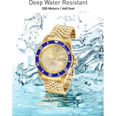 RELOJ INVICTA PRO DIVER PARA HOMBRE ESTILO BUZO CRISTAL MINERAL | ORO Y AZUL - 6