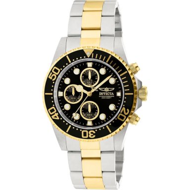 RELOJ INVICTA PRO DIVER PARA HOMBRE CRISTAL DE FUSIÓN DE LLAMA MOVIMIENTO DE CUARZO | NEGRO Y ORO