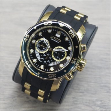 RELOJ INVICTA PRO DIVER PARA HOMBRE ACERO INOXIDABLE CRONÓGRAFO MOVIMIENTO DE CUARZO | NEGRO Y ORO - 2