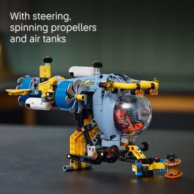 LEGO TECHNIC SUBMARINO DE INVESTIGACIÓN DE AGUAS PROFUNDAS, HÉLICES MÓVILES - 3