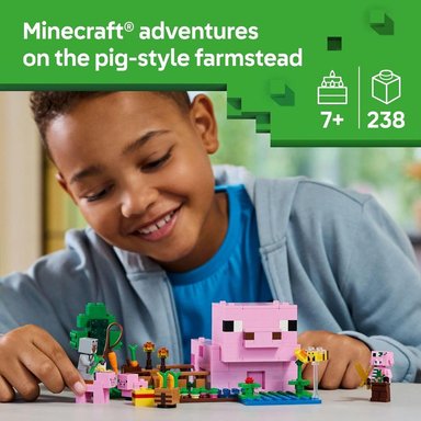 LEGO MINECRAFT LA CASA DEL CERDITO BEBÉ, INCLUYE 2 MINIFIGURAS PARA JUEGO - 2