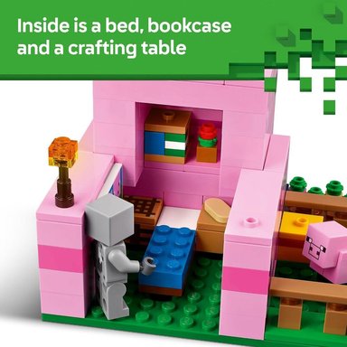 LEGO MINECRAFT LA CASA DEL CERDITO BEBÉ, INCLUYE 2 MINIFIGURAS PARA JUEGO - 3