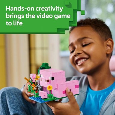 LEGO MINECRAFT LA CASA DEL CERDITO BEBÉ, INCLUYE 2 MINIFIGURAS PARA JUEGO - 5