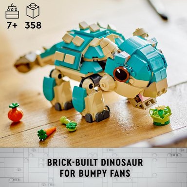 LEGO JURASSIC WORLD BABY BUMPY, JUGUETE DE DINOSAURIO ANQUILOSAURIO PARA ARMAR - 2