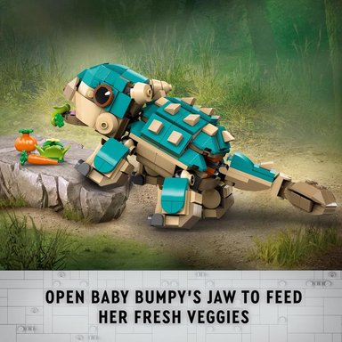 LEGO JURASSIC WORLD BABY BUMPY, JUGUETE DE DINOSAURIO ANQUILOSAURIO PARA ARMAR - 4