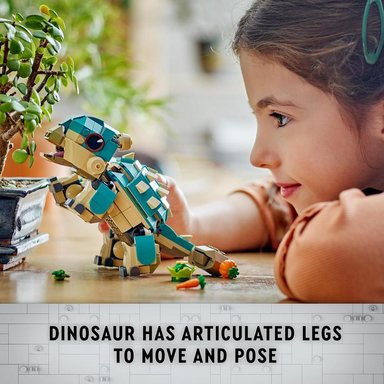 LEGO JURASSIC WORLD BABY BUMPY, JUGUETE DE DINOSAURIO ANQUILOSAURIO PARA ARMAR - 5