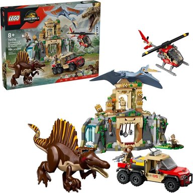 LEGO JURASSIC WORLD MISIÓN AÉREA, CONSTRUCCIÓN CON SPINOSAURUS Y QUETZALCOATLUS