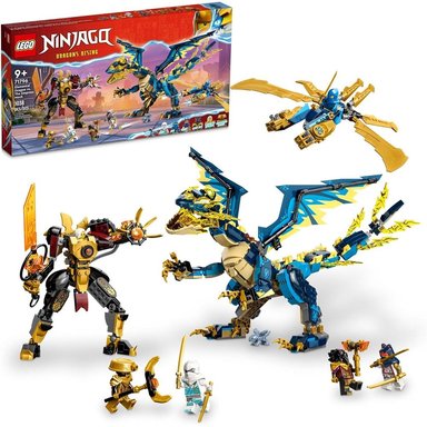 LEGO NINJAGO DRAGÓN ELEMENTAL VS MECH DE LA EMPERATRIZ CON 6 FIGURAS