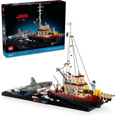 LEGO IDEAS TIBURÓN, DIORAMA CON BARCO ORCA Y MINIFIGURAS COLECCIONABLES